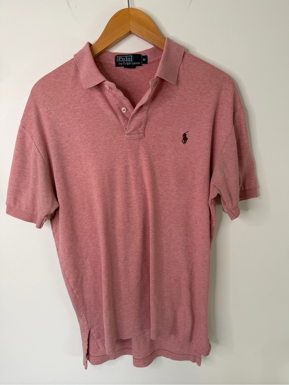 Vintage Polo Ralph Lauren Men’s M Pink Heather Short Sleeve Polo Shirt Pony logo